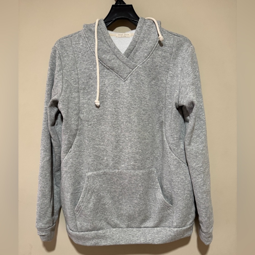 Women's Fleece Maternity Nursing Sweatshirt Hoodie Kangaroo Pocket